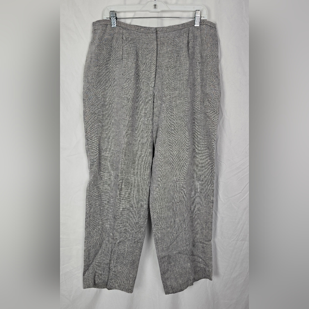 Lord & Taylor Gray Linen Relaxed Career Pleated Front Women's Pants sz 10